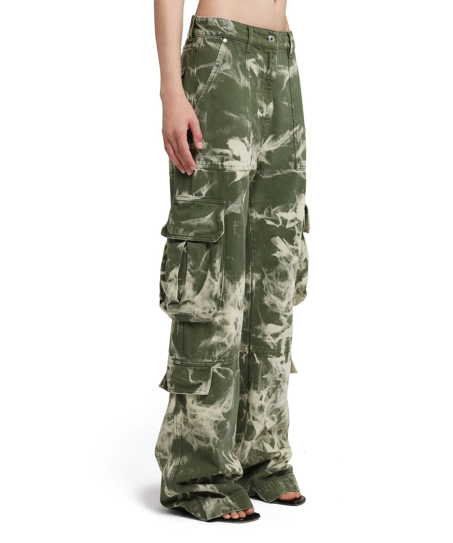 Cargo Pants With Marbleized Tie-dye Treatment - Image 4