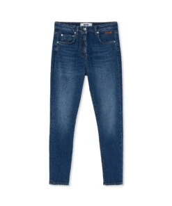 Blue Denim Elasticized Skinny Pants