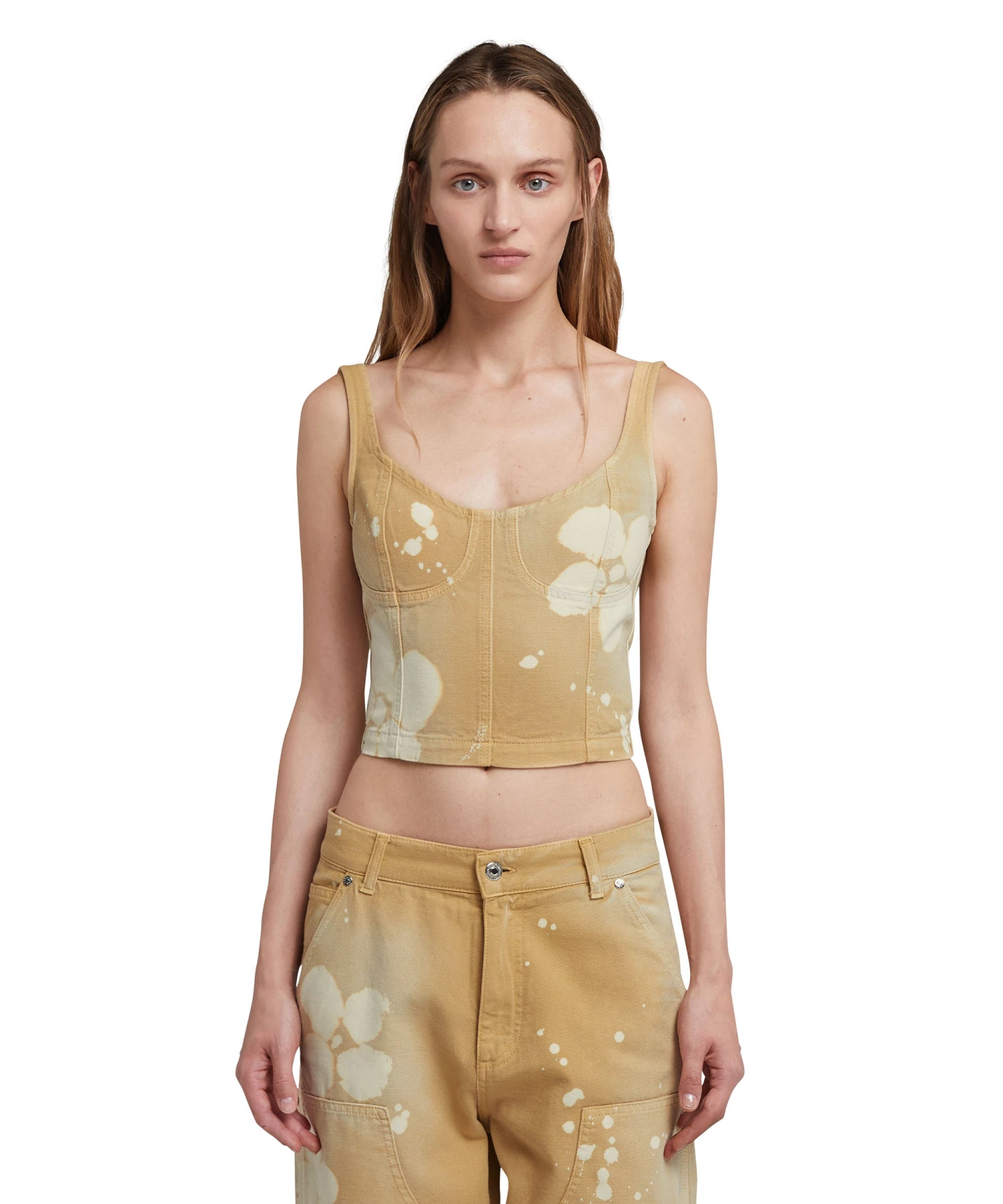 Sleeveless Top With Tie-dye Daisies - Image 2