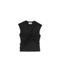Sleeveless Top With Tulle Applications