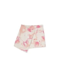 Tweed Skort With Tie-dye Effect Print