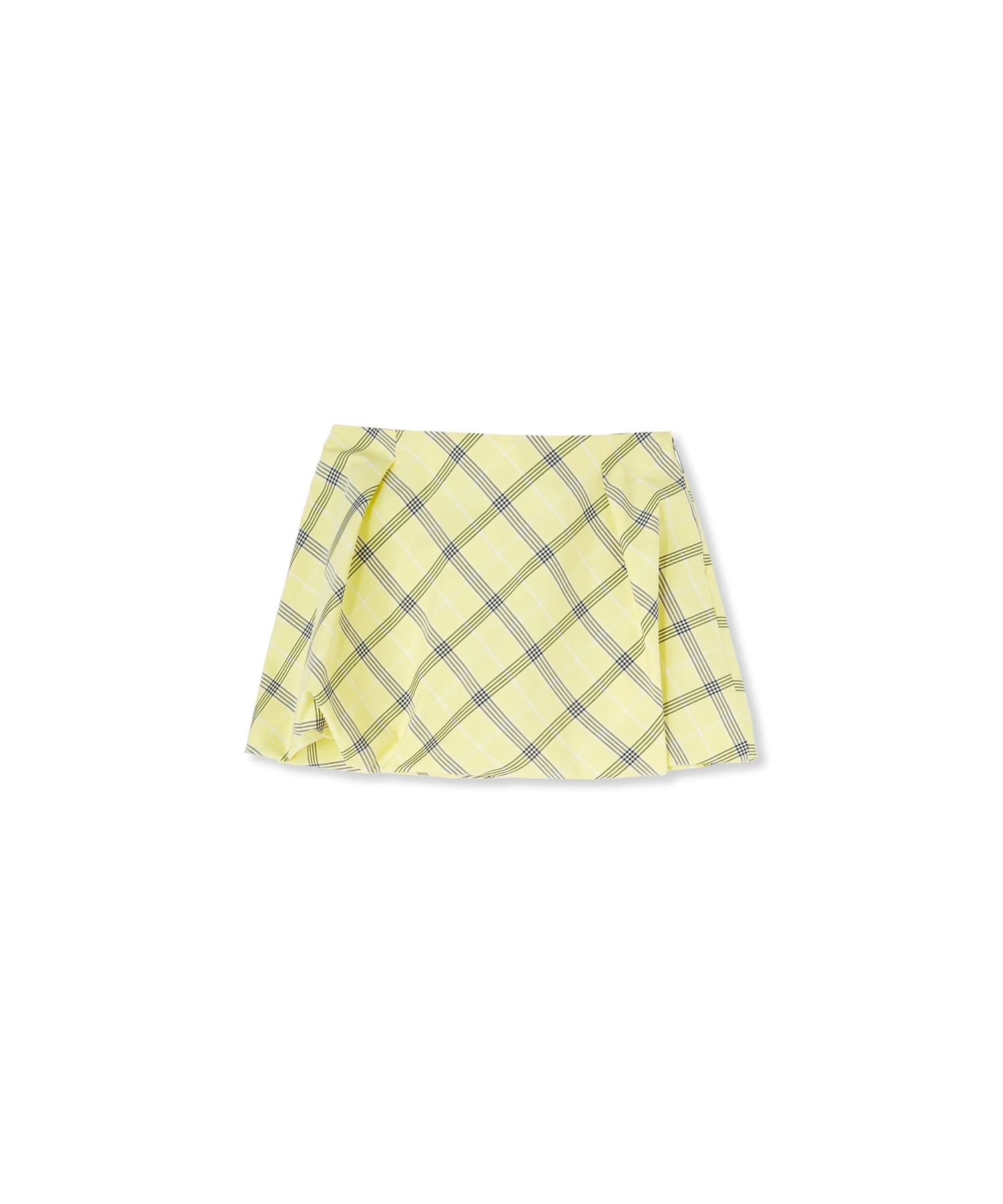 Poplin Check Wide Mini Skirt