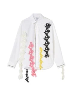 Poplin Shirt With Lace Applications