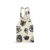 Blended Linen Sleeveless Top With Hooded Collar Andbrushstroke Rose Print