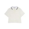 Cotton Mesh Polo Shirt With Knitted Collar