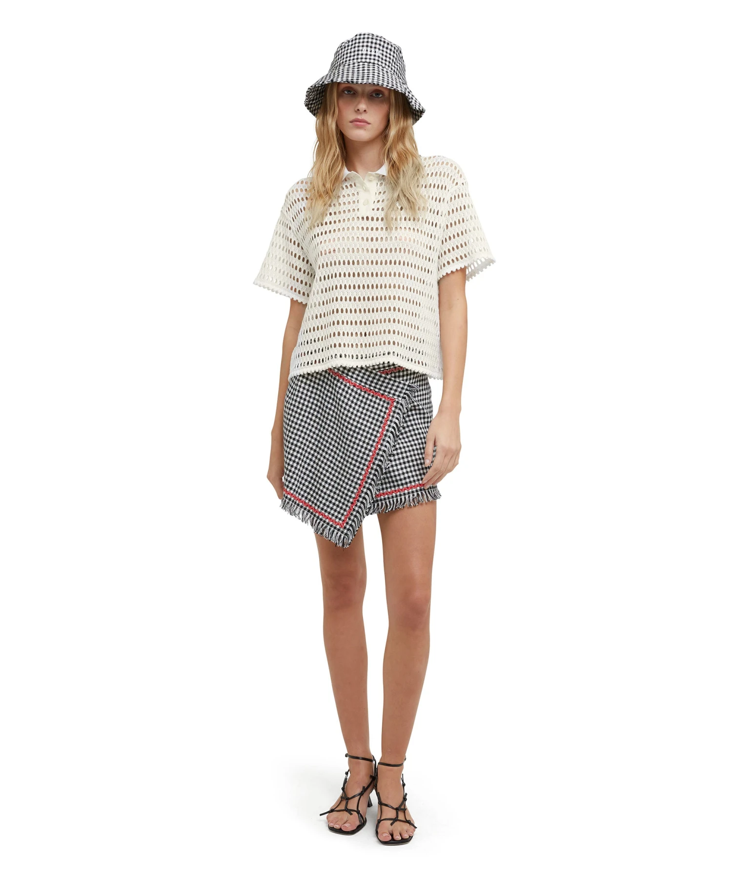 Cotton Mesh Polo Shirt With Knitted Collar - Image 5