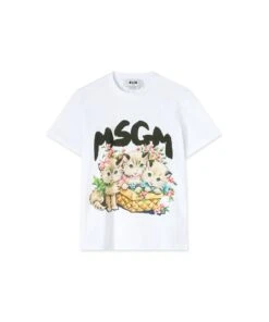T-Shirt With "basket Of Cats" Graphic