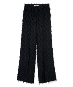 Viscose Fil Coupè Fluid Fabric Roomy Pants