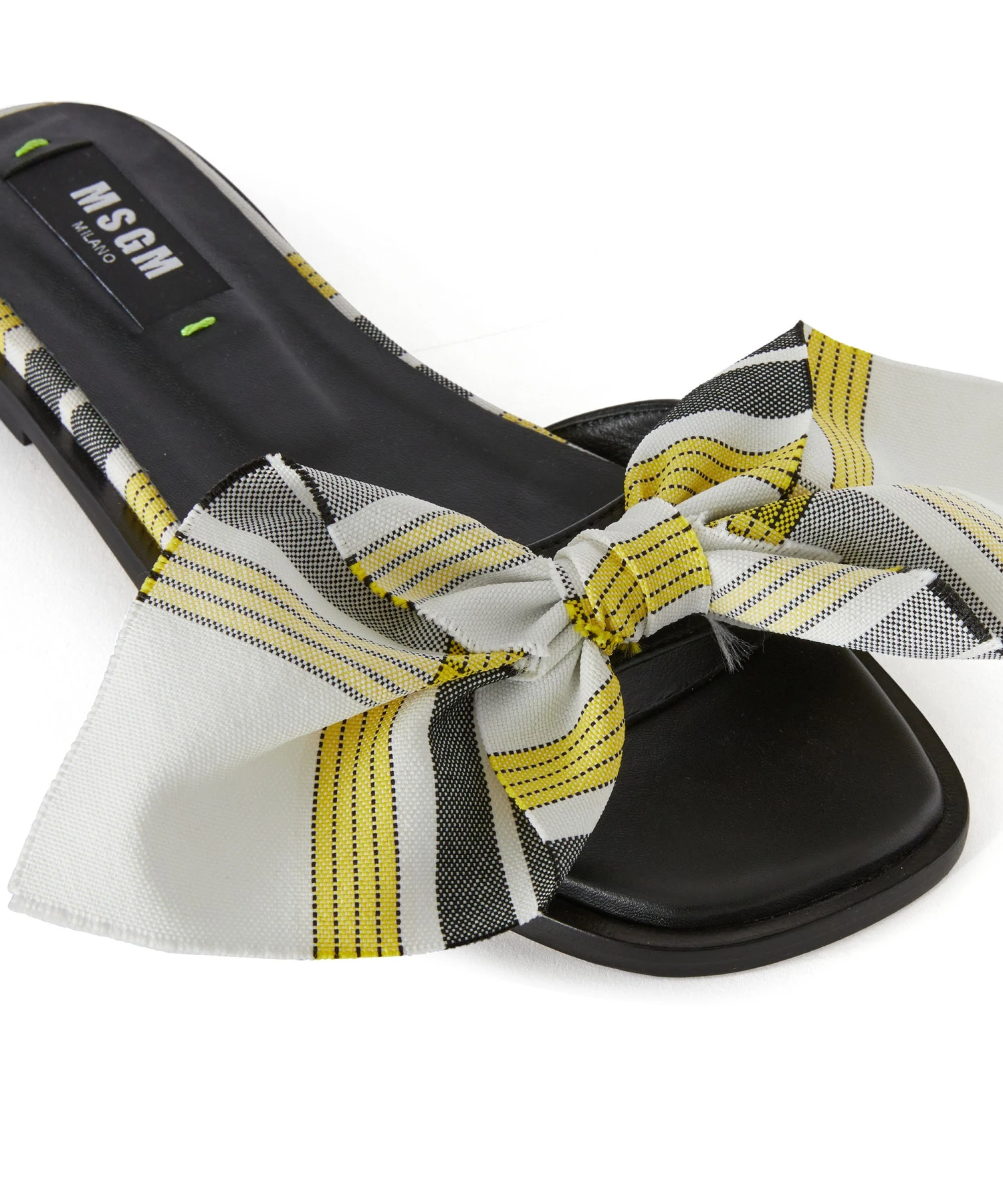 Tecno Canvas Check Flat Sandal With Knot - Image 4