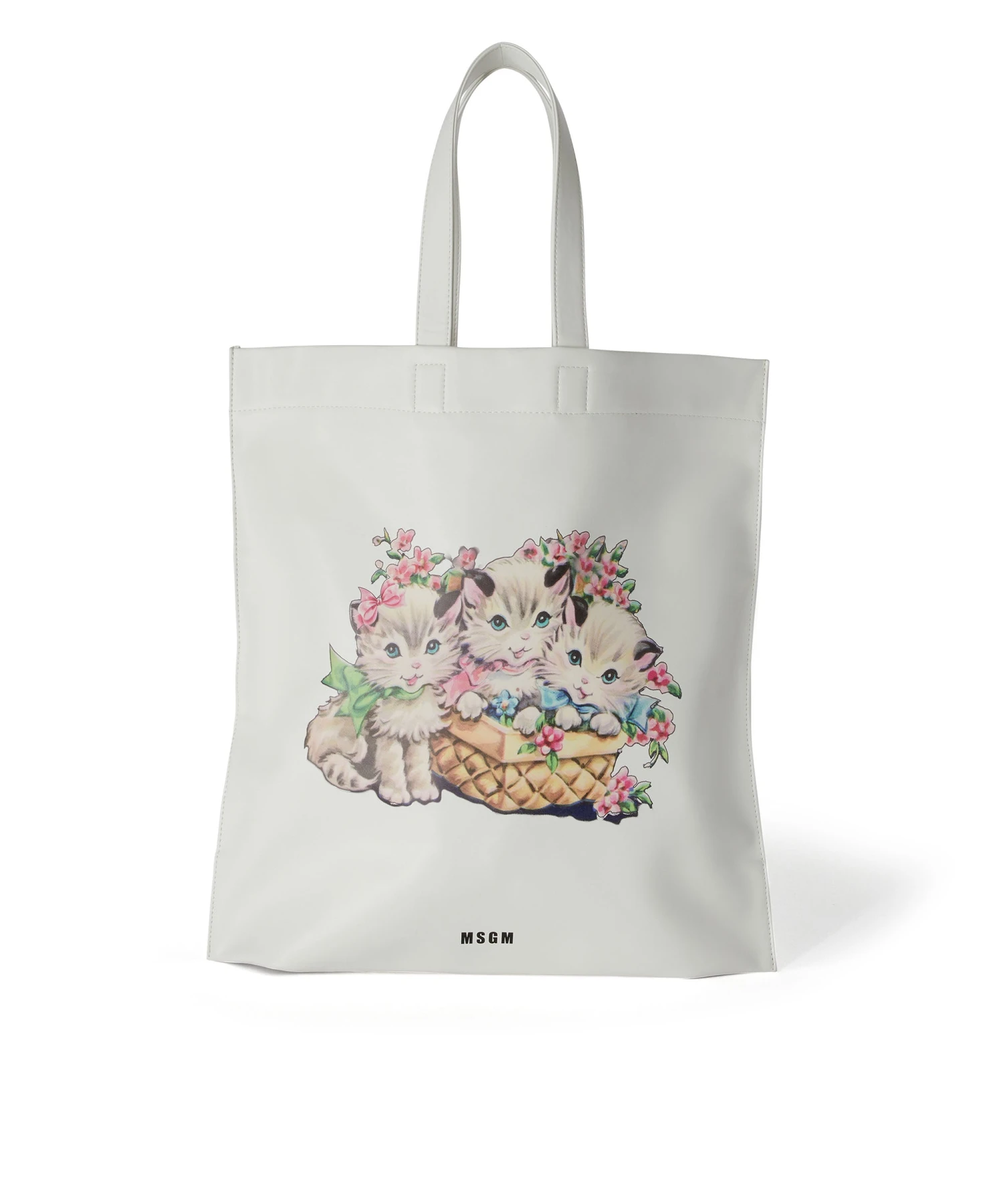 Maxi Tote With Cats Print And Logo On The Front